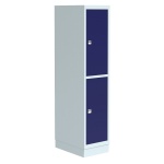 Garderoben-Schließfachschrank aus Stahl, 150 cm hoch,  37x50 cm (B/T), 2 Fächer, 